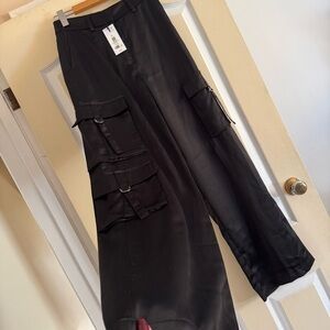 NWT Dynamite Cargo Satin Pants with Straps